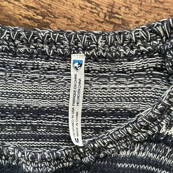 Kuhl Womens Alessandra Sweater Dress Sz Medium Gray Stripe Wool Alpaca Cotton - Picture 11 of 11
